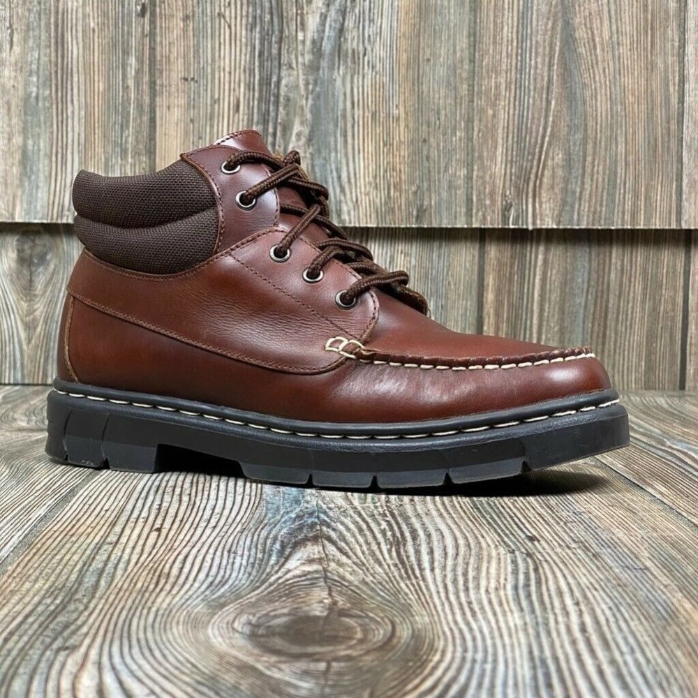 Maine Woods Leather Ankle Boots Brown Lace Padded